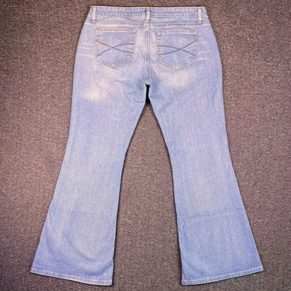 Aeropostale Flare Jeans Womens 13/14S Light Wash Low-Rise Stretch Y2K Fit35x30.5